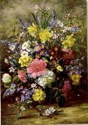 unknow artist, Floral, beautiful classical still life of flowers.105